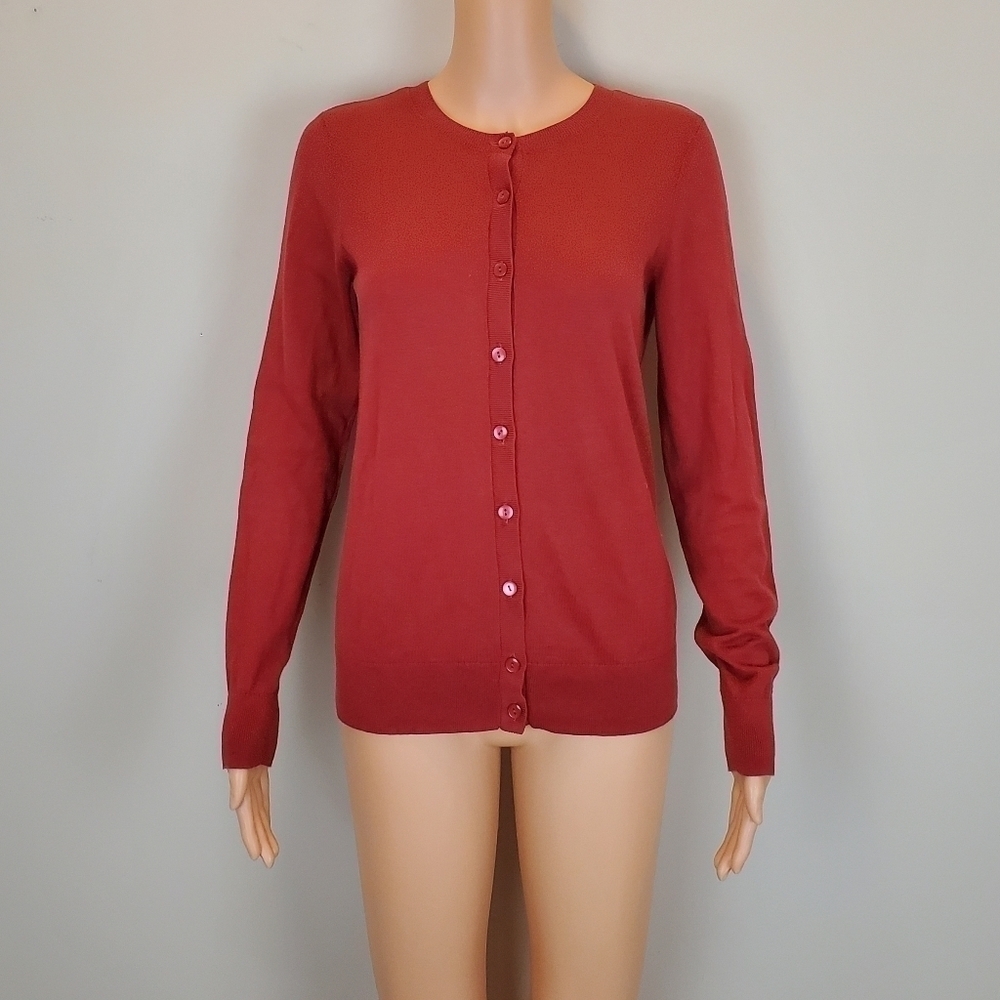 Loft outlet rust color long sleeve button down ca… - image 4